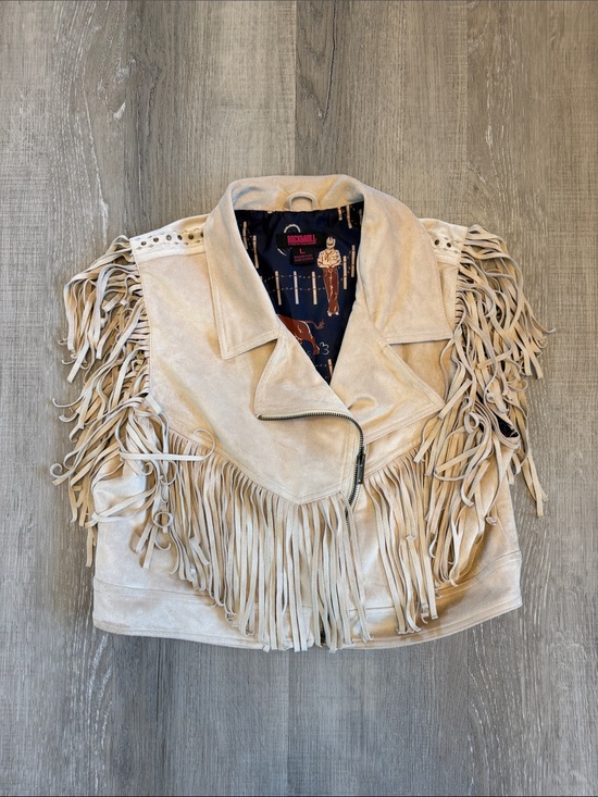 Rock & Roll Denim Jackets & Blazers - Fringe Cropped Suede Western Embroidered Vest